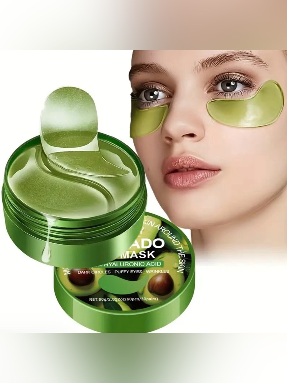 Avocado Hydrating Eye Gel Patches - Green